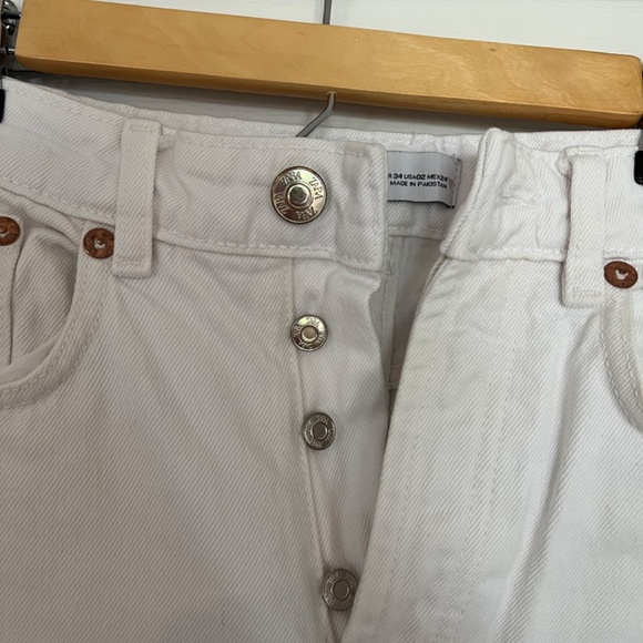 Zara Hi-Rise Straight Leg Jeans - White - Picture 3 of 7